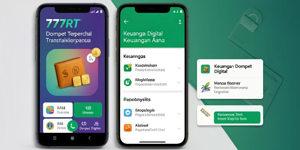 Tampilan antarmuka 777RT yang sederhana dan modern untuk Dompet Digital.