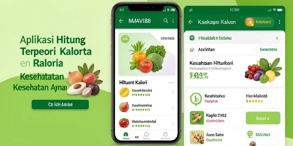 Antarmuka AMAVI88 menampilkan fitur hitung kalori secara intuitif.