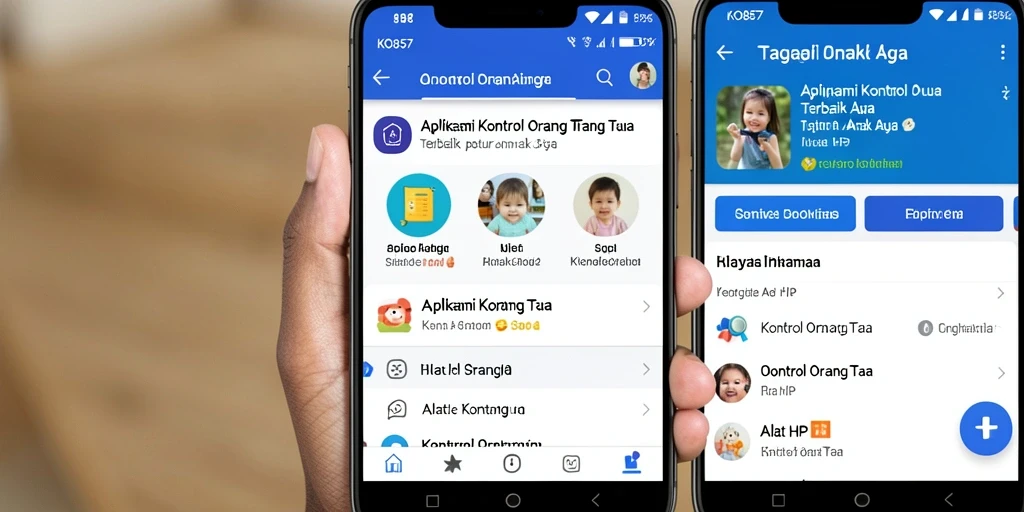 Screenshot utama menampilkan antarmuka pengguna KO857 untuk kontrol orang tua.