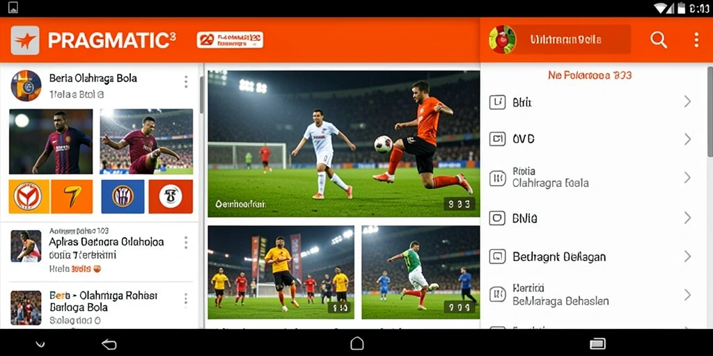 Antarmuka PRAGMATIC123 menampilkan berita dan statistik olahraga bola
