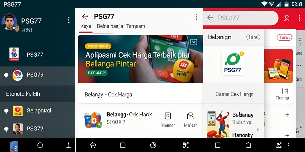 Antarmuka menarik PSG77 untuk cek harga dengan fitur lengkap.