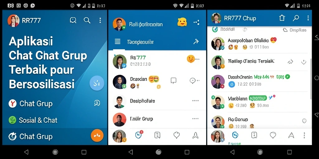 Tampilan antarmuka aplikasi Chat Grup RR777 yang menarik dan mudah digunakan.
