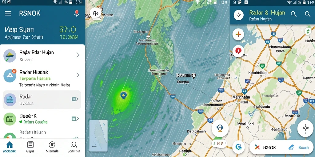 Antarmuka pengguna RSNOK menampilkan radar hujan dengan jelas.