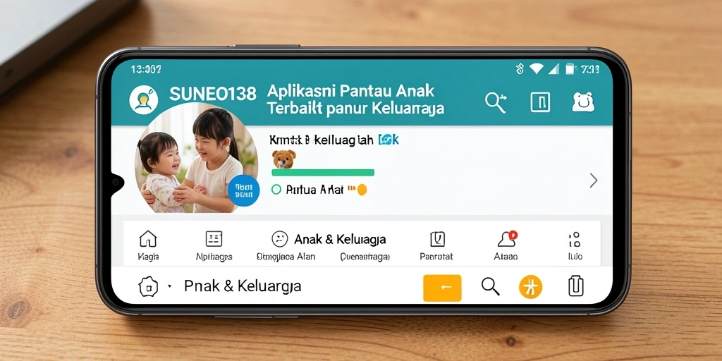 Tampilan antarmuka aplikasi SUNEO138 untuk pemantauan anak.