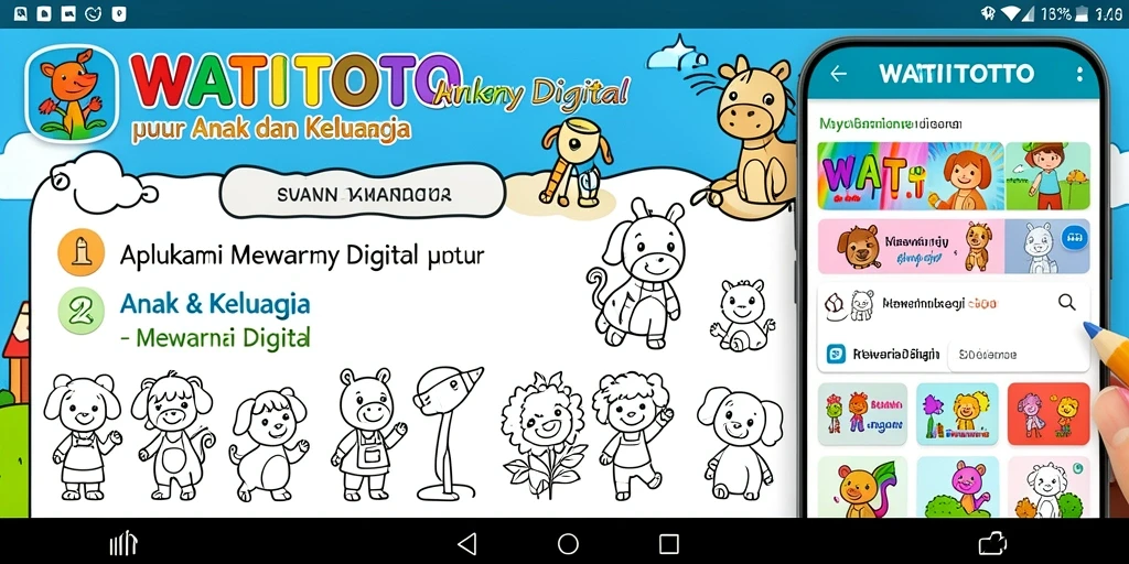 Antarmuka WATITOTO yang menarik untuk mewarnai digital.